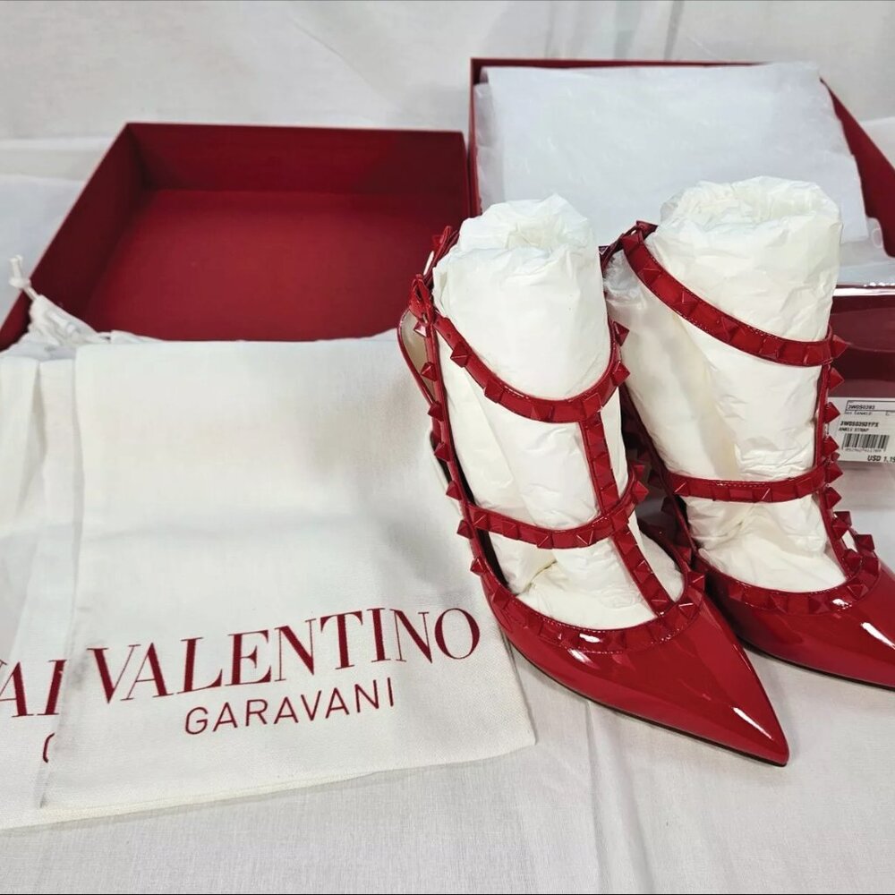 Valentino Garavani Women Rockstud Ankle Strap Pumps Tonal Studs